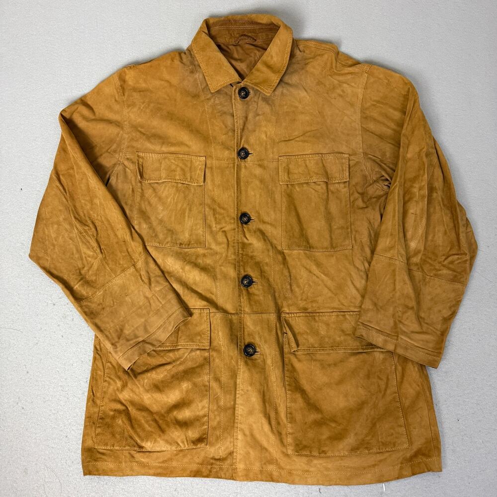 Cinque Dexter 4603/1 Suede Leather Field Jacket XL Tan Utility Coat